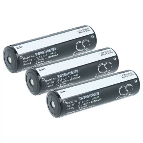 VHBW Taschenlampe Akku FLB-LIN-7, UR611 - 2200 mAh 3,7 V Li-Ion