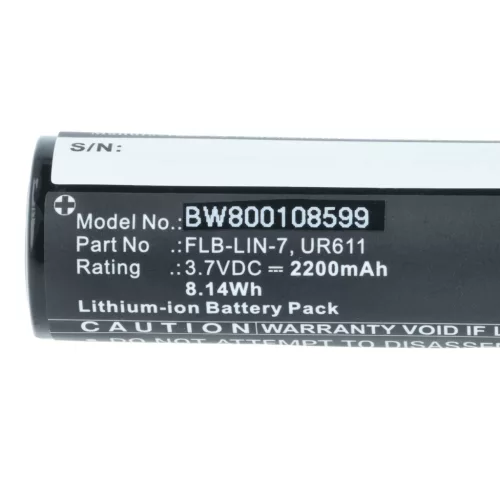 VHBW Taschenlampe Akku FLB-LIN-7, UR611 - 2200 mAh 3,7 V Li-Ion