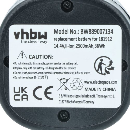 VHBW Akku zur Ersatz von KERBL 181912, für Haarschneider – 2500 mAh, 14,4 V, Li-Ion