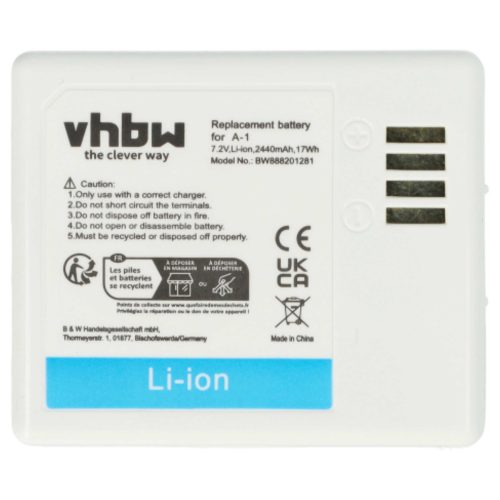 VHBW Sicherheitskamera Akku 308-10029-01, 308-10047-01, A-1 - 2200 mAh 7,2 V Li-Ion