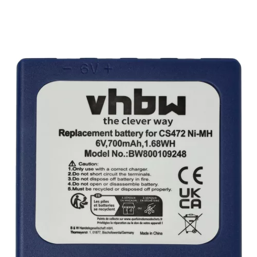 VHBW Radio Akku BA222060, BA222061, BA203060, FBFUB03, AF-FUB03M, KH68302500 - 700 mAh 6 V NiMH