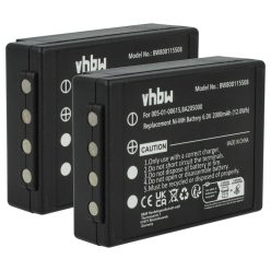   VHBW Távirányító Akkumulátor 005-01-00615, BA205000, BA205030 - 2000 mAh 6 V NiMH