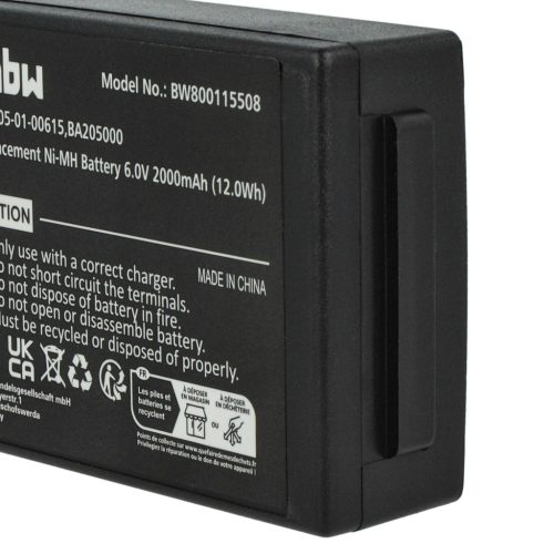 VHBW Távirányító Akkumulátor 005-01-00615, BA205000, BA205030 - 2000 mAh 6 V NiMH
