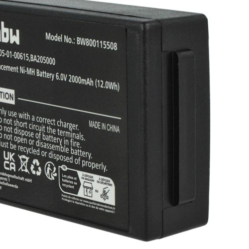 VHBW Fernbedienungsakku 005-01-00615, BA205000, BA205030 - 2000 mAh 6 V NiMH