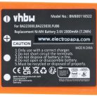 VHBW Távirányító Akkumulátor BA223000, BA223030, BA223001 - 2000 mAh 3,6 V NiMH