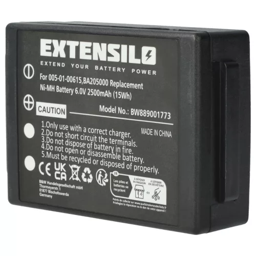 VHBW Remote Control Battery 005-01-00615, BA205000, BA205030 - 2500 mAh 6 V NiMH