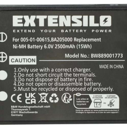 VHBW Remote Control Battery HBC 005-01-00615, BA205000, BA205030 - 2500 mAh 6 V NiMH