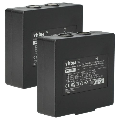 VHBW Távirányító Akkumulátor KH68300990, EX2-22 - 2000 mAh 3,6 V NiMH