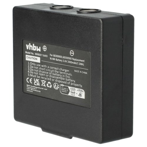 VHBW Távirányító Akkumulátor KH68300990, EX2-22 - 2000 mAh 3,6 V NiMH