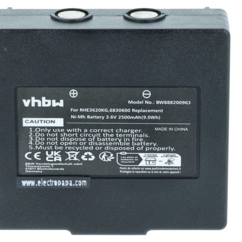 VHBW Battery KH68300990, for EX2-22 remote control - 2500 mAh 3.6 V NiMH