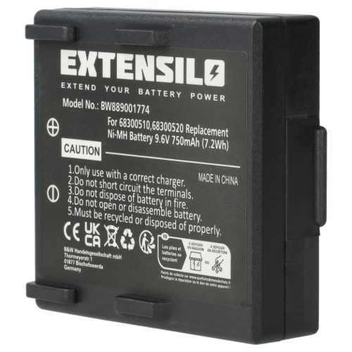 VHBW Remote Control Battery 68300510, 68300520, 68300525 - 750 mAh 9.6 V NiMH