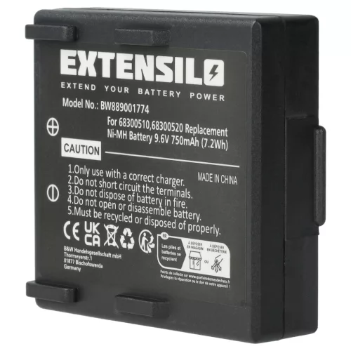 VHBW Remote Control Battery 68300510, 68300520, 68300525 - 750 mAh 9.6 V NiMH
