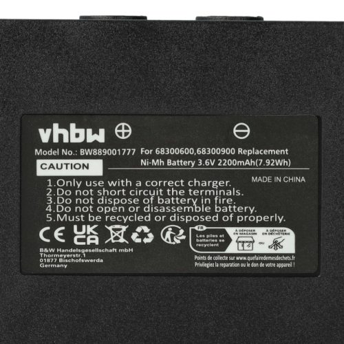 VHBW Battery KH68300990, for EX2-22 remote control - 2200 mAh 3.6 V NiMH