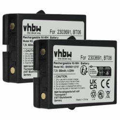   VHBW Remote Control Battery 2303691, BT06 - 600 mAh 7.2 V NiMH