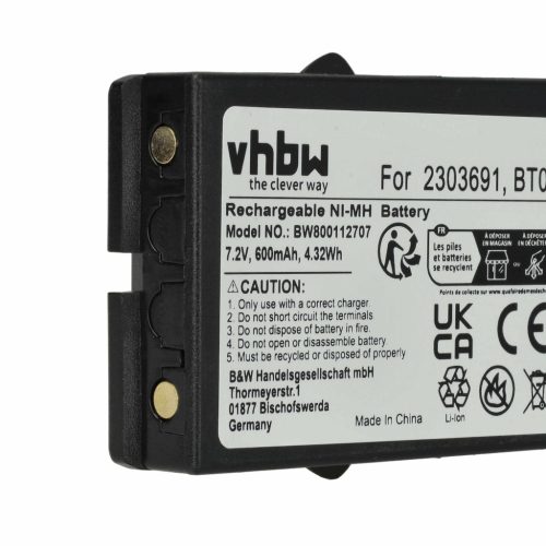 VHBW Remote Control Battery 2303691, BT06 - 600 mAh 7.2 V NiMH