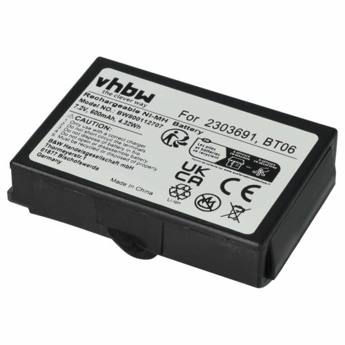 VHBW Remote Control Battery 2303691, BT06 - 600 mAh 7.2 V NiMH