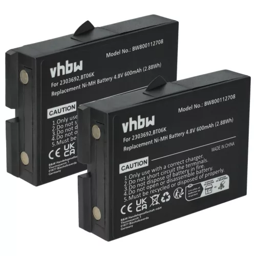 VHBW Remote Control Battery Danfoss 2303692, BT06K - 600 mAh 4.8 V NiMH