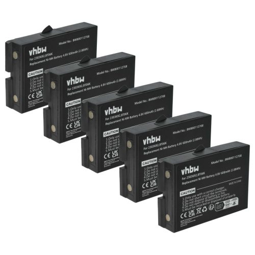 VHBW Remote Control Battery 2303692, BT06K - 600 mAh 4.8 V NiMH