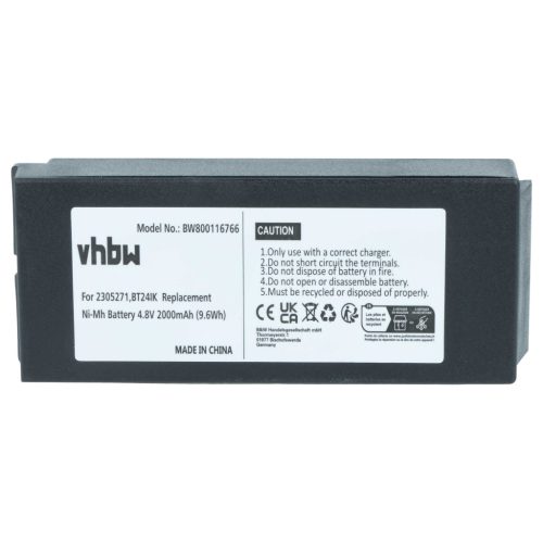 VHBW Remote Control Battery Danfoss 2305271, BT24IK - 2000 mAh 4.8 V NiMH