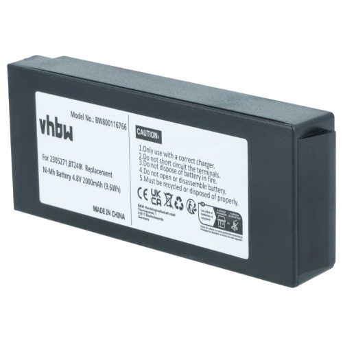 VHBW Remote Control Battery Danfoss 2305271, BT24IK - 2000 mAh 4.8 V NiMH
