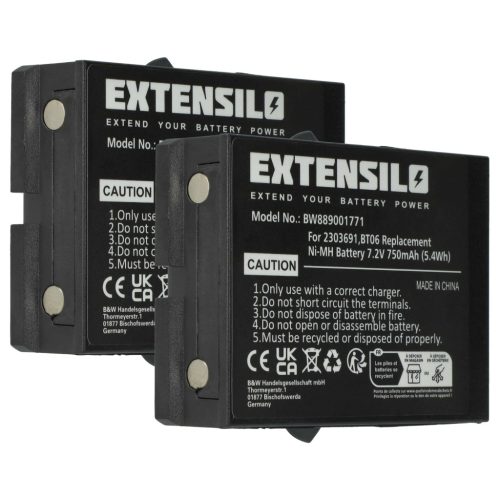 VHBW Remote Control Battery Danfoss 2303691, BT06 - 750 mAh 7.2 V NiMH