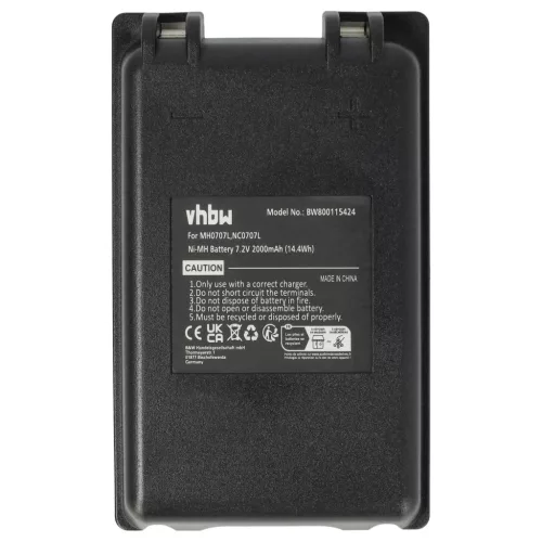 VHBW Fernbedienung Akku MH0707L, NC0707L - 2000 mAh 7,2 V NiMH
