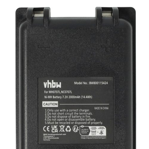 VHBW Remote Control Battery MH0707L, NC0707L - 2000 mAh 7.2 V NiMH