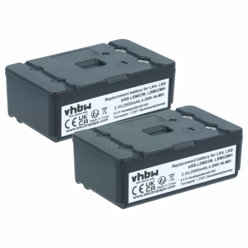 VHBW Fernbedienung Akku ARB-LBM02M, LBM02MH - 2000 mAh 2,4 V NiMH