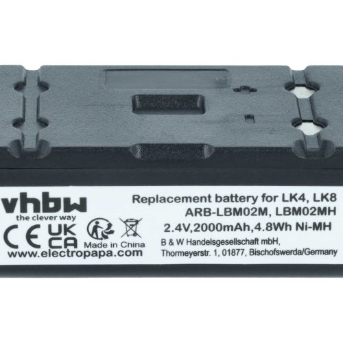 VHBW Fernbedienung Akku ARB-LBM02M, LBM02MH - 2000 mAh 2,4 V NiMH