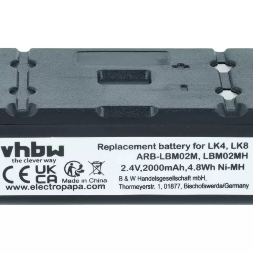 VHBW Remote Control Battery ARB-LBM02M, LBM02MH - 2000 mAh 2.4 V NiMH