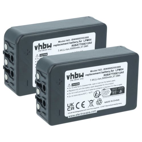 VHBW Remote Control Battery R0BATT00E12A0, LPM04 - 5000 mAh 7.4 V Li-polymer