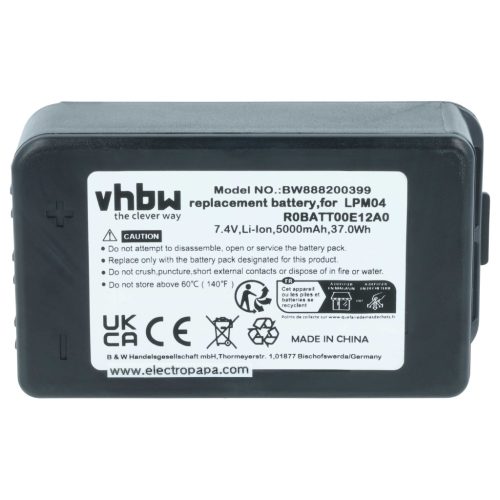 VHBW Remote Control Battery R0BATT00E12A0, LPM04 - 5000 mAh 7.4 V Li-polymer