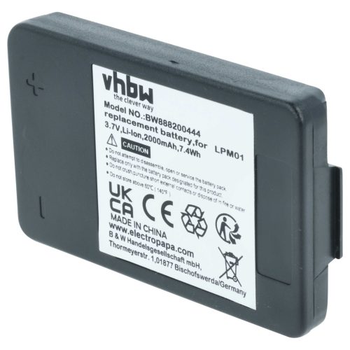 VHBW Remote Control Battery MHM03, LPM01LI, LPM01 - 2000 mAh 3.7 V Li-polymer