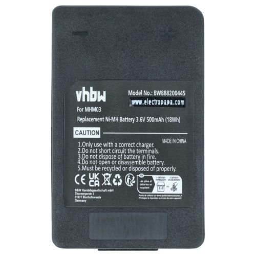 VHBW Remote Control Battery MHM03, LPM01LI, LPM01 - 500 mAh 3.6 V NiMH