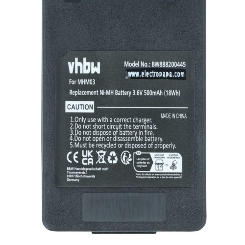 VHBW Remote Control Battery MHM03, LPM01LI, LPM01 - 500 mAh 3.6 V NiMH