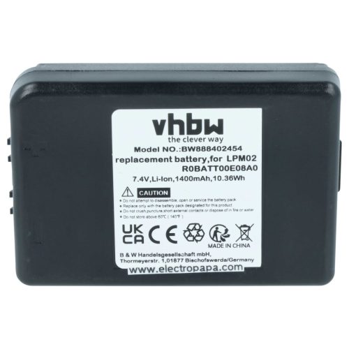 VHBW Remote Control Battery R0BATT00E08A0, LPM02 - 1400 mAh 7.4 V Li-Ion