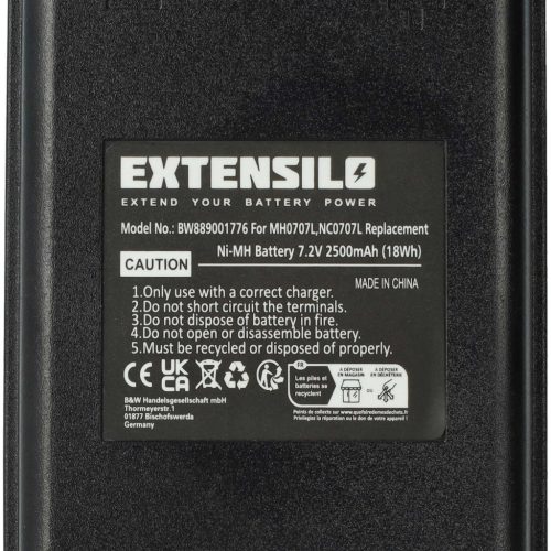 VHBW Remote Control Battery MH0707L, NC0707L - 2500 mAh 7.2 V NiMH