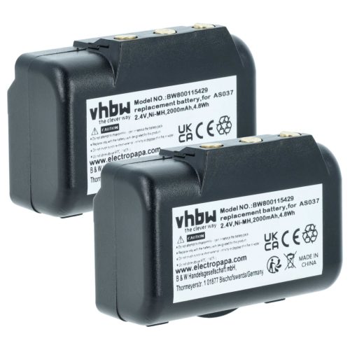 VHBW Remote Control Battery IMET WBH04.965, AS037 - 2000 mAh 2.4 V NiMH