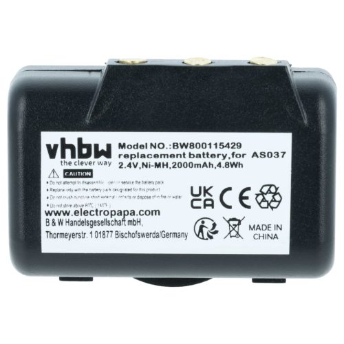 VHBW Remote Control Battery IMET WBH04.965, AS037 - 2000 mAh 2.4 V NiMH