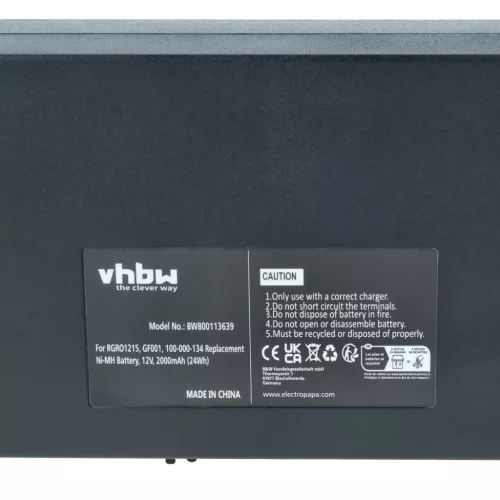 VHBW Remote Control Battery 738010957, 100-000-134 - 2000 mAh 12 V NiMH