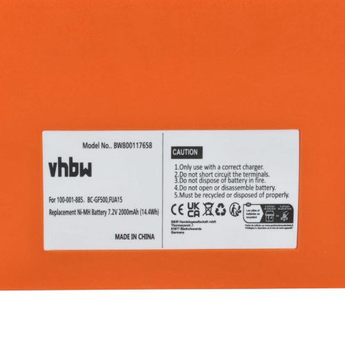 VHBW Remote Control Battery BC-GF500, 100-001-885 - 2000 mAh 7.2 V NiMH