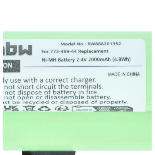 VHBW Távirányító Akkumulátor 773-499-44 - 2000 mAh 2,4 V NiMH