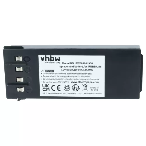 VHBW Battery Hiab 2.250.1000, 2.250.2010 remote control - 2000 mAh 7.2 V NiMH