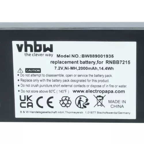 VHBW Battery Hiab 2.250.1000, 2.250.2010 remote control - 2000 mAh 7.2 V NiMH