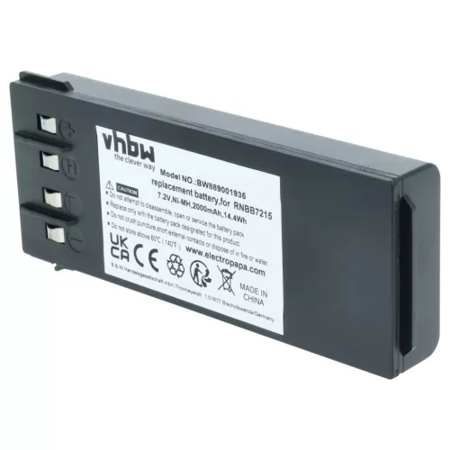 VHBW Battery Hiab 2.250.1000, 2.250.2010 remote control - 2000 mAh 7.2 V NiMH