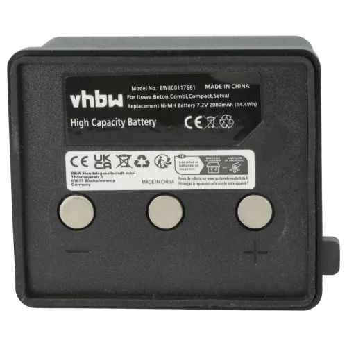 VHBW Remote Control Battery BT7223, BT7223MH - 2000 mAh 7.2 V NiMH