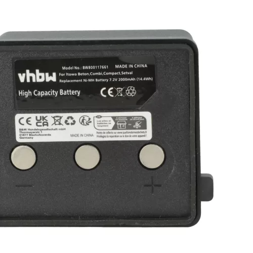 VHBW Remote Control Battery BT7223, BT7223MH - 2000 mAh 7.2 V NiMH