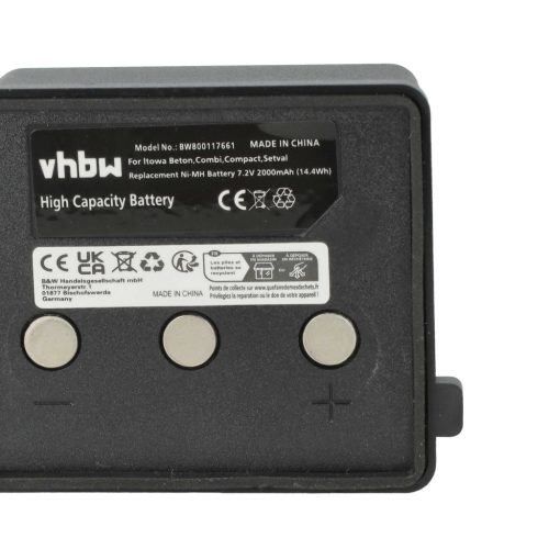 VHBW Távirányító Akkumulátor BT7223, BT7223MH - 2000 mAh 7,2 V NiMH