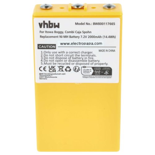 VHBW Távirányító Akkumulátor 26.105, BT7216MH, BT7216 - 2000 mAh 7,2 V NiMH
