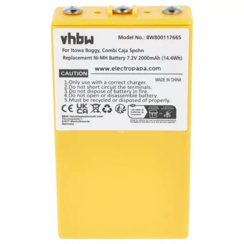 VHBW Remote Control Battery 26.105, BT7216MH, BT7216 - 2000 mAh 7.2 V NiMH